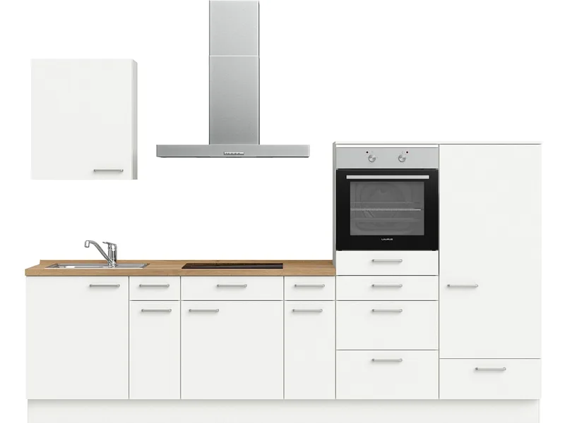 Komplette Küche MODUSET TOUCH CLASSIC Alpinweiß 60x300cm