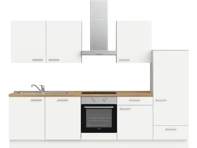Komplette Küche MODUSET TOUCH CLASSIC Alpinweiß 60x300cm