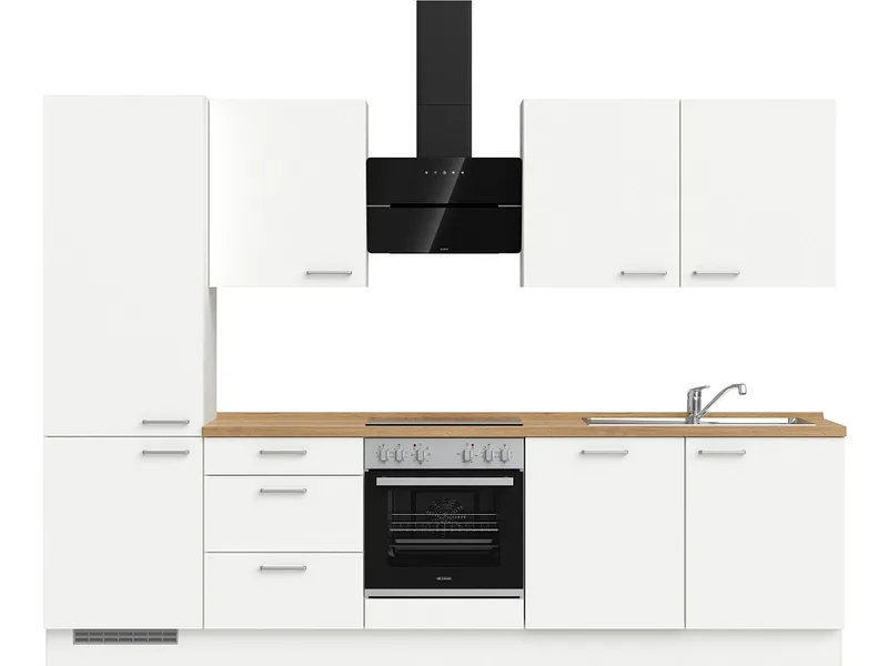 Komplette Küche MODUSET TOUCH PREMIUM Alpinweiß 60x300cm