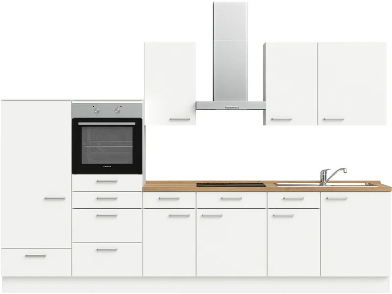 Komplette Küche MODUSET TOUCH CLASSIC Alpinweiß 60x330cm