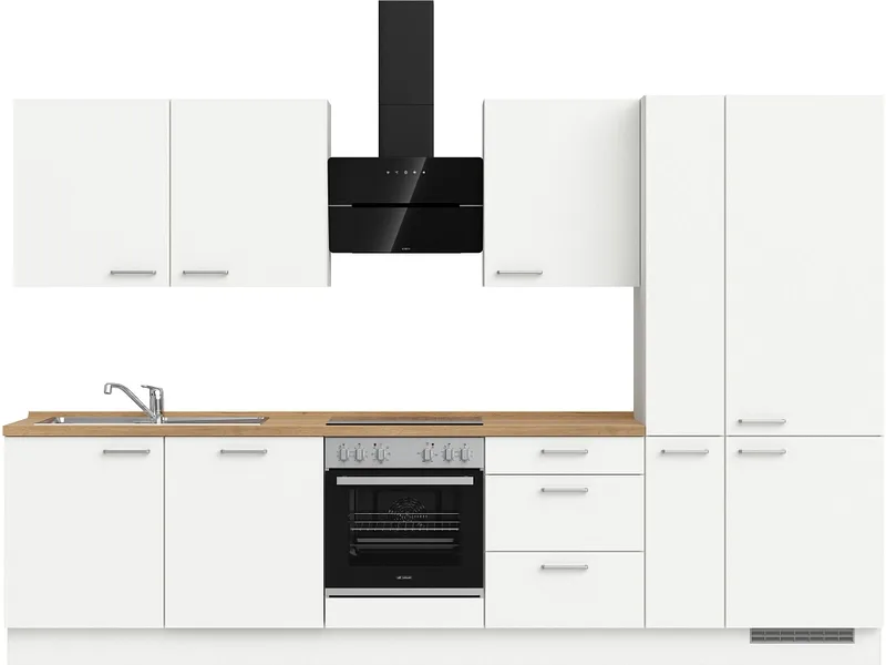 Komplette Küche MODUSET TOUCH PREMIUM Alpinweiß 60x330cm