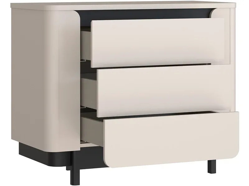 Kommode VODOL 3 Schubladen 44.8x95.6x77.9cm sand dekor