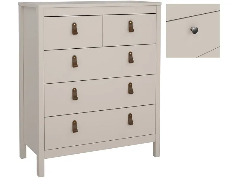 Kommode MADRID 5 Schubladen 38.4x82.3x98.9cm kaschmir matt