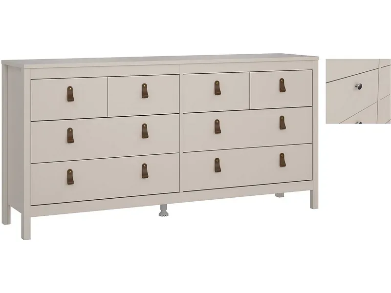 Kommode MADRID 8 Schubladen 38.4x159.6x79.7cm kaschmir matt