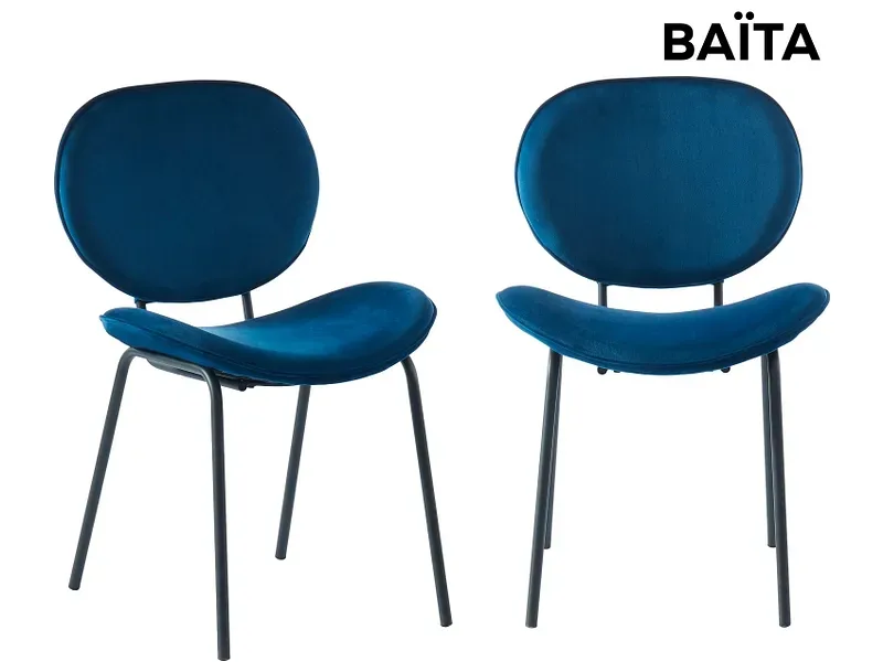 BAÏTA Set mit 2 Stühlen SHEILA Samt blau