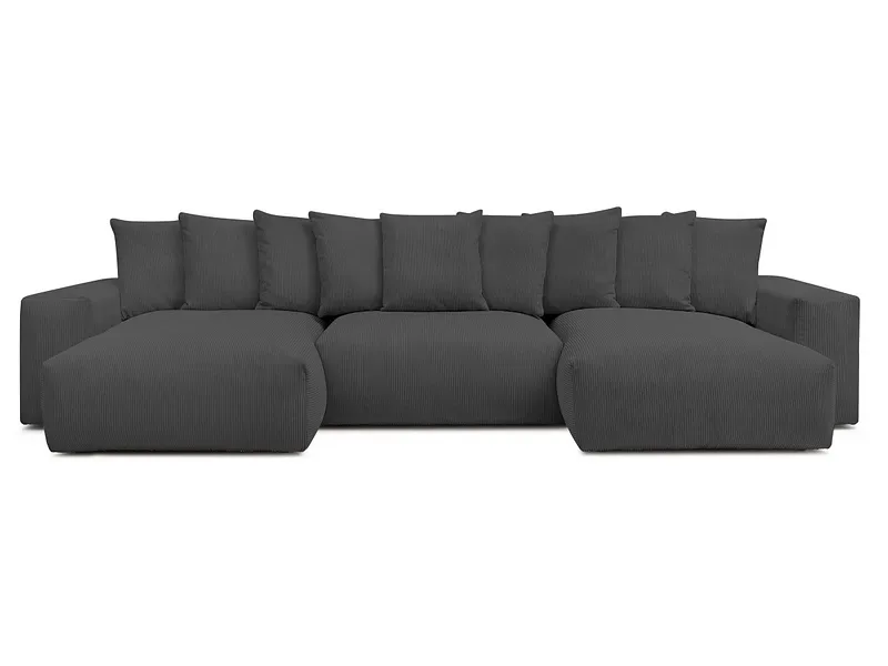Wohnlandschaft BOBOCHIC VOLTAIRE Cord-Stoff dunkelgrau