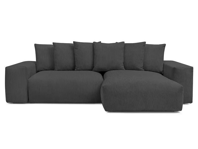 Ecksofa BOBOCHIC VOLTAIRE Cord-Stoff dunkelgrau