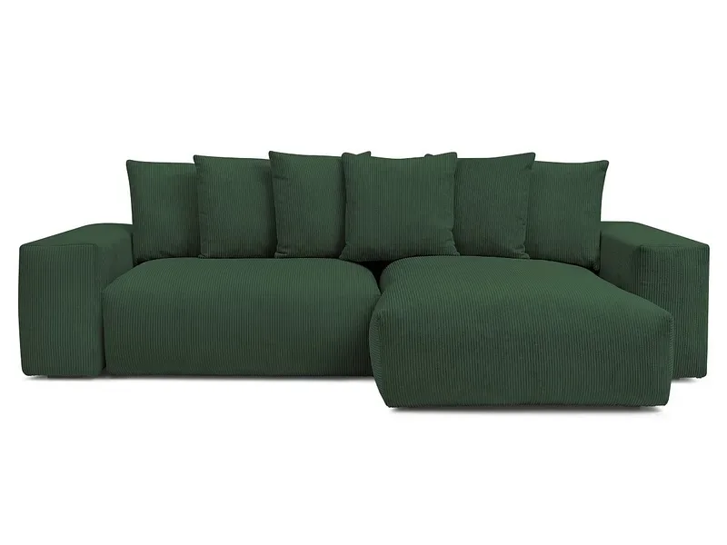 Ecksofa BOBOCHIC VOLTAIRE Cord-Stoff grün