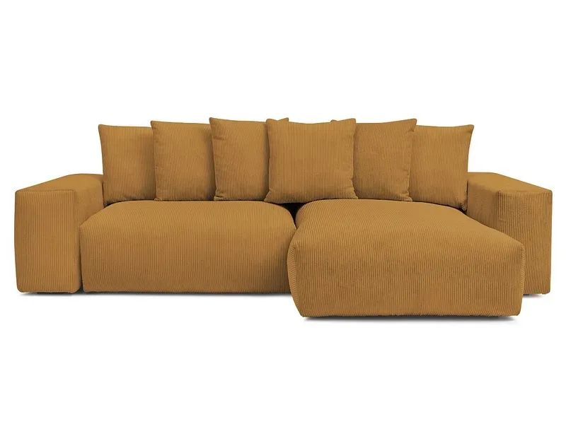 Ecksofa BOBOCHIC VOLTAIRE Cord-Stoff gelb