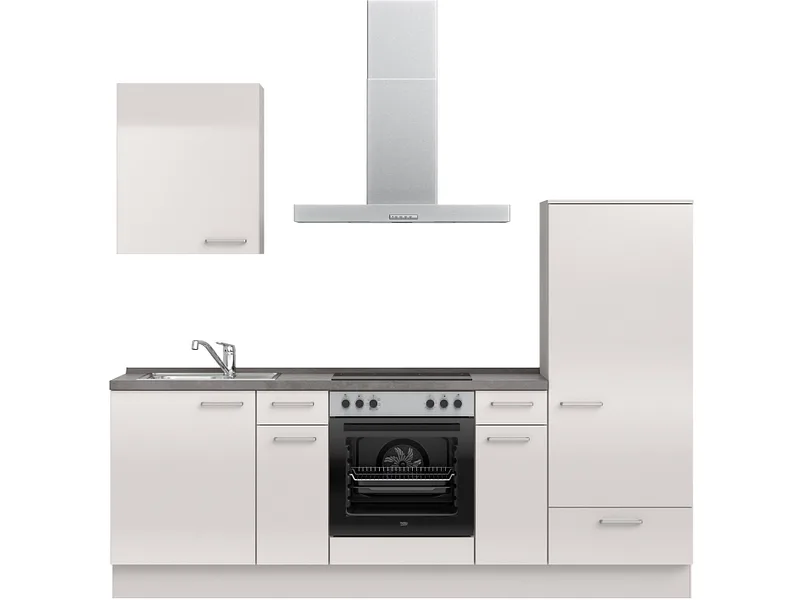 Komplette Küche MODUSET FLASH CLASSIC Seidengrau 60x240cm