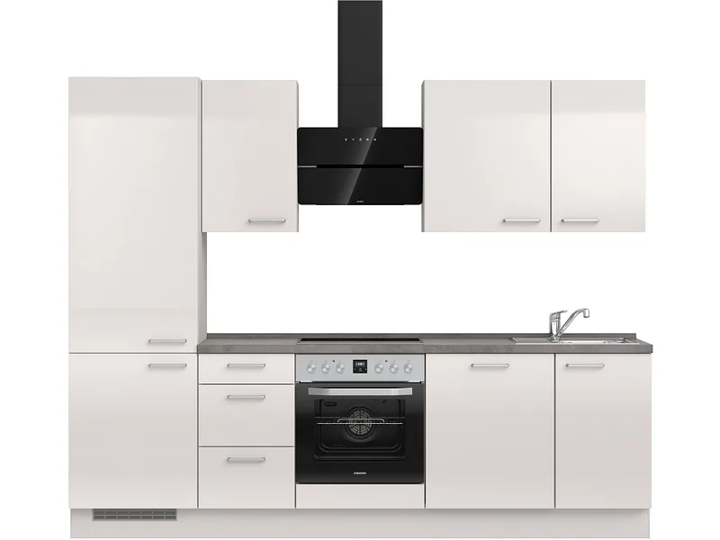 Komplette Küche MODUSET FLASH PREMIUM Seidengrau 60x270cm