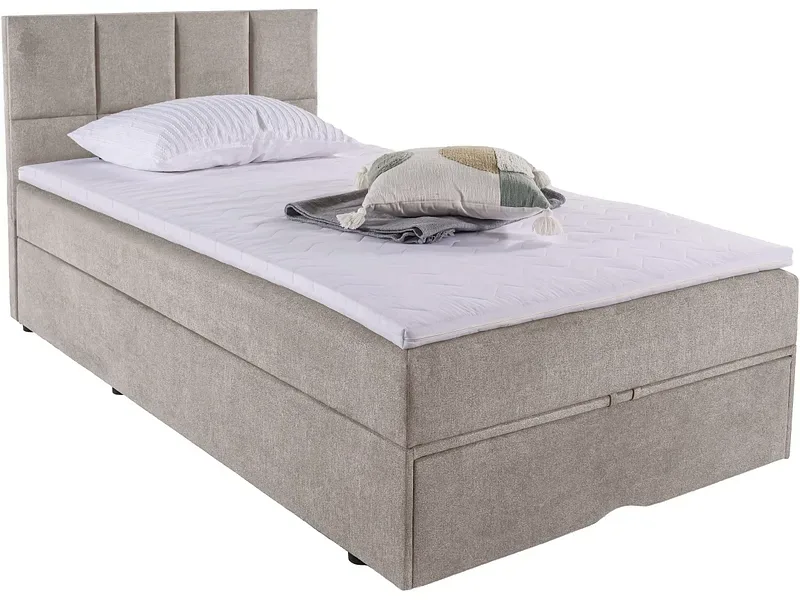 Kastenbett SAMM beige 120x200cm halbfest