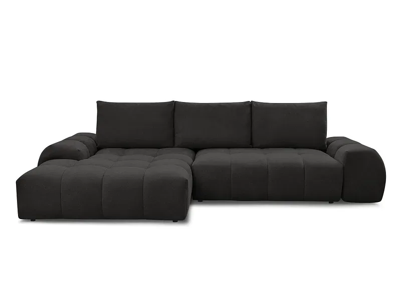 Ecksofa BOBOCHIC EVEREST Stoff mit Textur schwarz