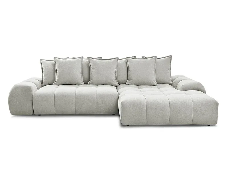 Ecksofa BOBOCHIC EVEREST Stoff mit Textur hellgrau