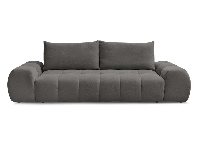 3er Sofa BOBOCHIC EVEREST Stoff mit Textur dunkelgrau