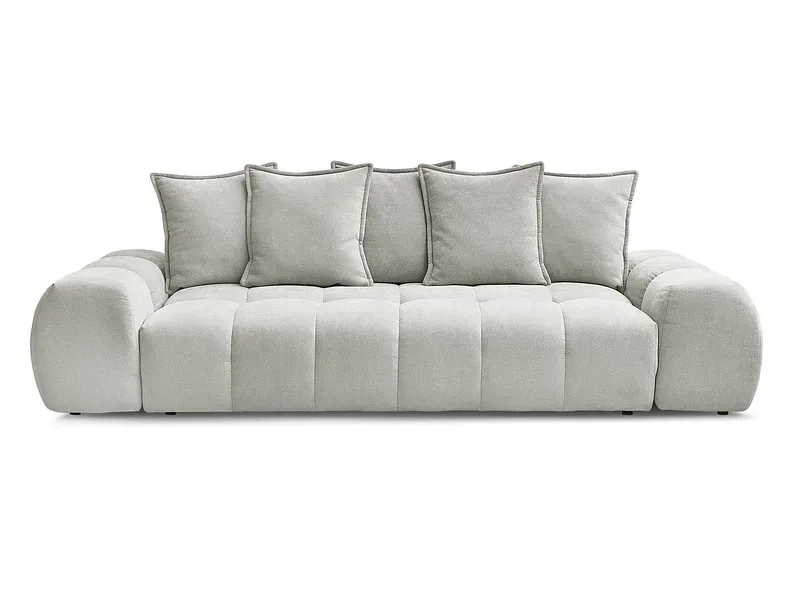 3er Sofa BOBOCHIC EVEREST Stoff mit Textur hellgrau