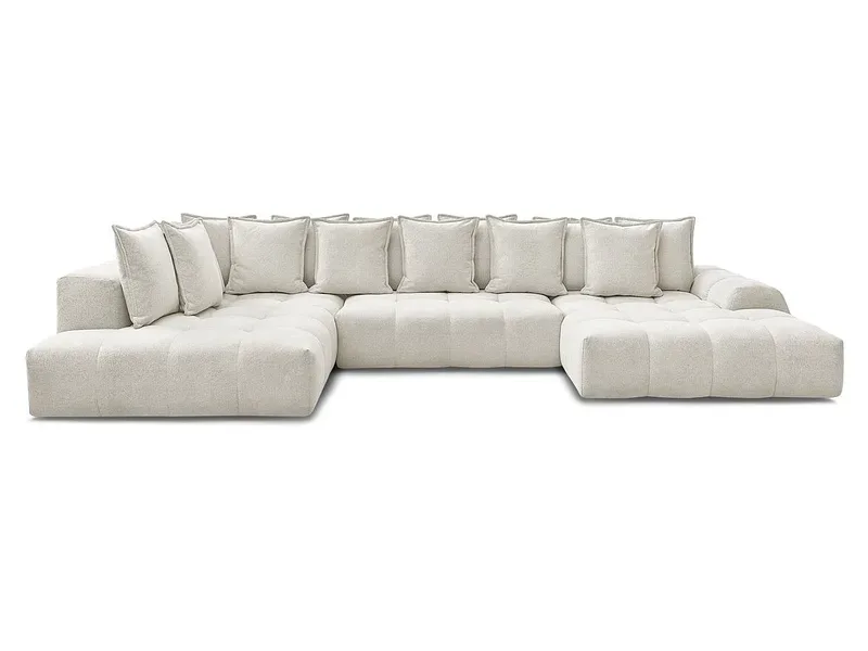 Wohnlandschaft BOBOCHIC EVEREST Stoff chiniert weiss