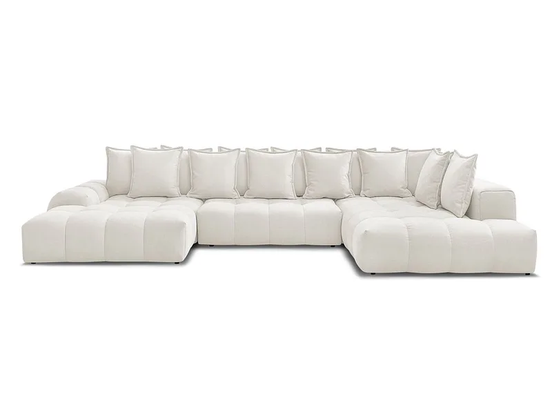 Wohnlandschaft BOBOCHIC EVEREST Stoff mit Textur weiss