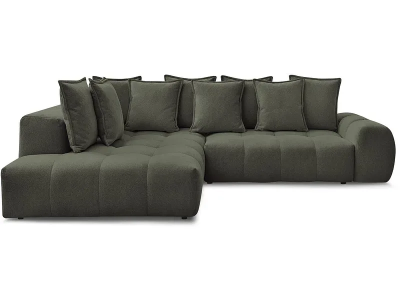 Ecksofa BOBOCHIC EVEREST Stoff chiniert grün