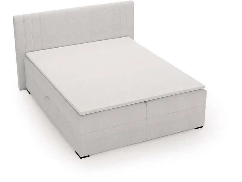 Boxspringbett PARIS perlfarben 180x200cm halbfest