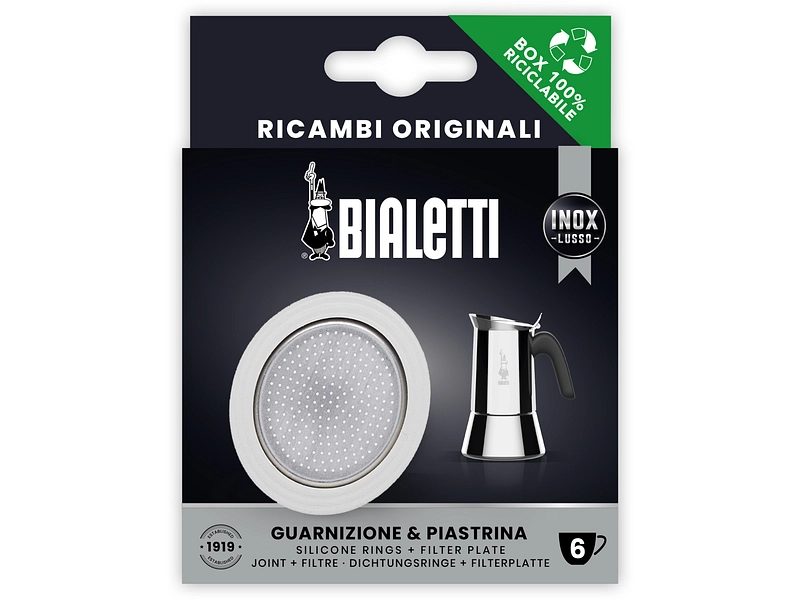 Bialetti - Kaffeekanne Set Dichtung + Filter, 72mm, Chrom