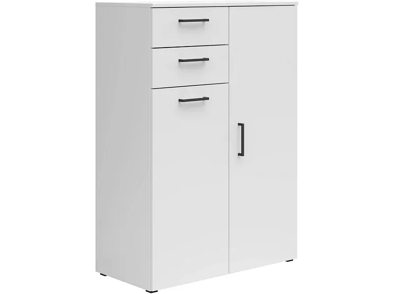 Kommode Multistauraum Weiss , 80/115/40 cm , 2 Schublade(n) 