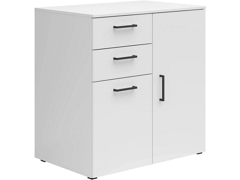 Kommode Multistauraum Weiss , 80/83/52 cm , 2 Schublade(n) 
