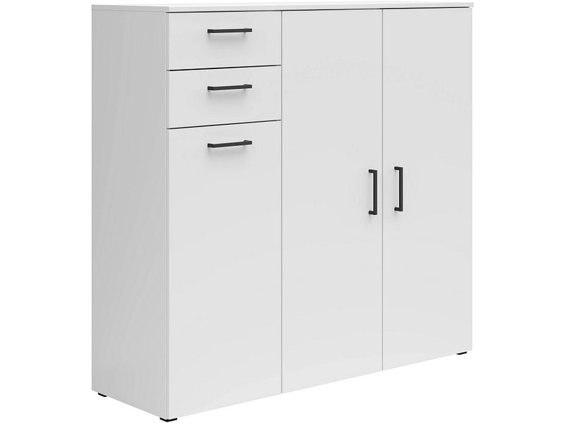 Kommode Multistauraum Weiss , 120/115/40 cm , 2 Schublade(n) 