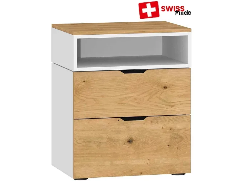 Nachttisch EVOLUTION 2 Schubladen 43x45x55cm eiche melamin