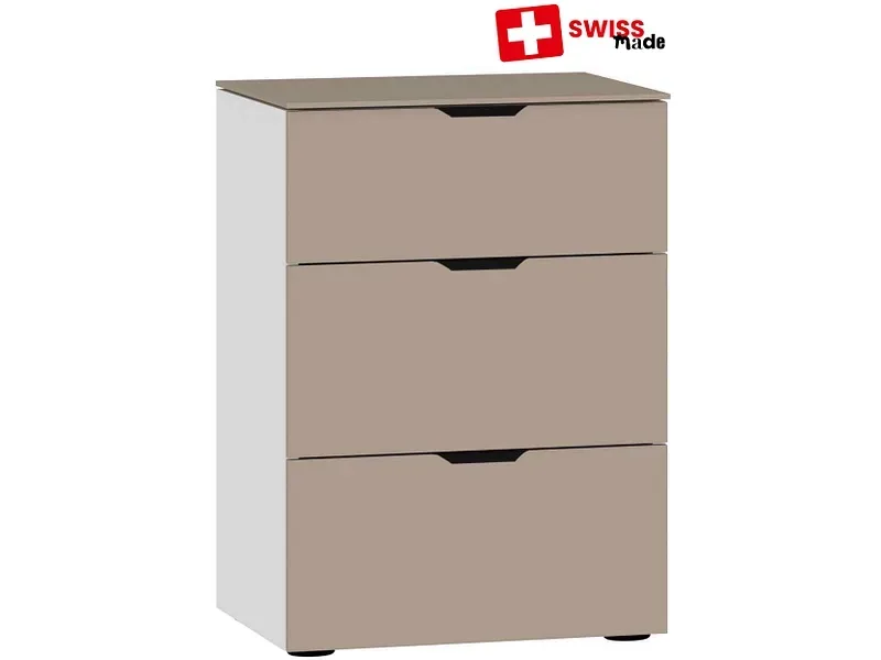 Nachttisch EVOLUTION 3 Schubladen 43x45x65cm taupe melamin