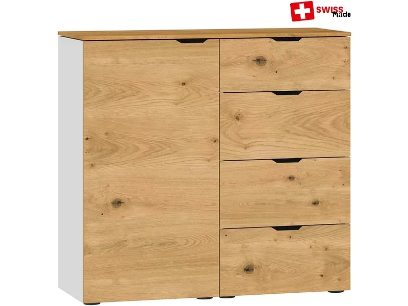 Kommode EVOLUTION 1 Tür 4 Schubladen 43x90x87cm eiche melamin