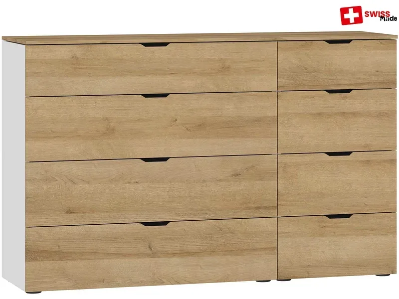 Kommode EVOLUTION 8 Schubladen 43x135x87cm eiche ton melamin