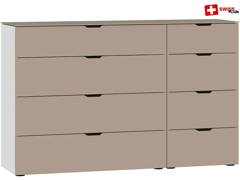 Kommode EVOLUTION 8 Schubladen 43x135x87cm taupe melamin