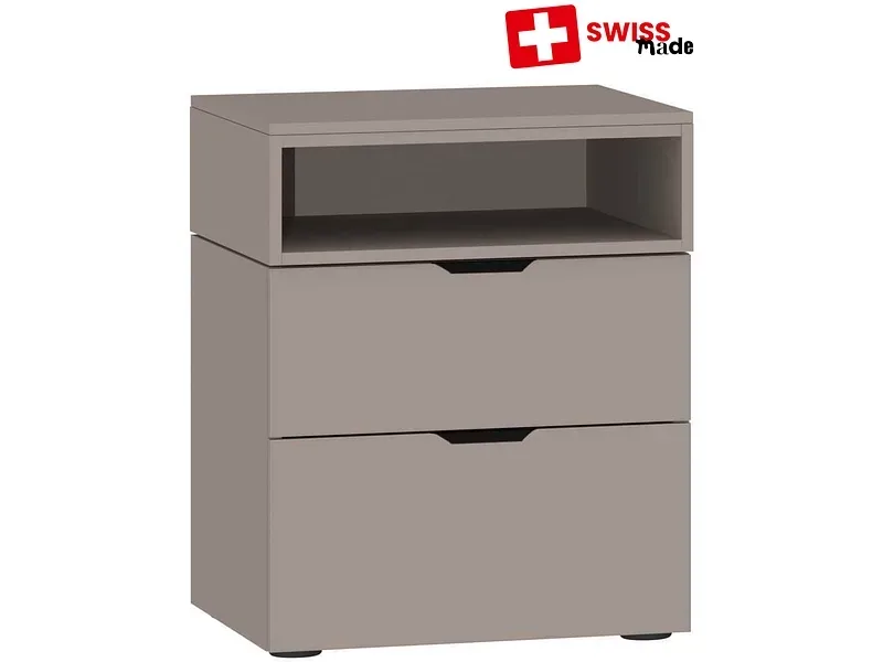 Nachttisch EVOLUTION 2 Schubladen 43x45x55cm taupe melamin