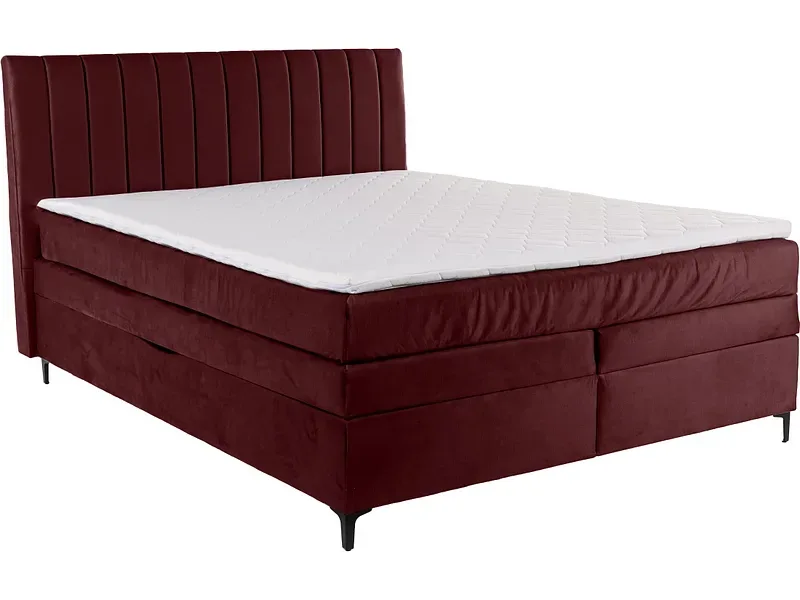 Boxspringbett MAGIC bordeau 160x200cm halbfest