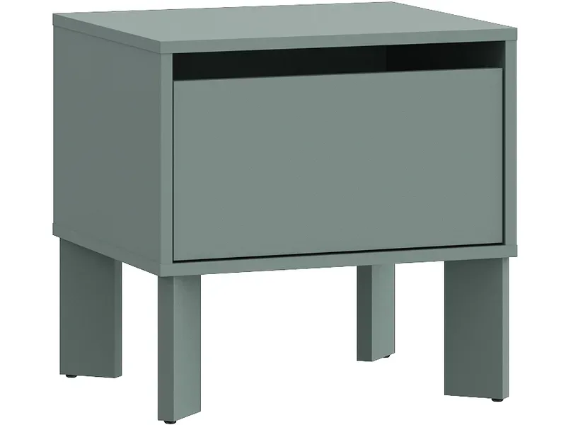 Nachttisch TAHOE 1 Schublade 48.2x41.4x47.6cm grün dekor