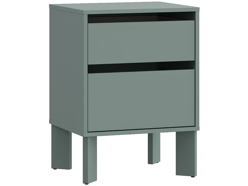 Nachttisch TAHOE 2 Schubladen 48.2x41.4x65.9cm grün dekor