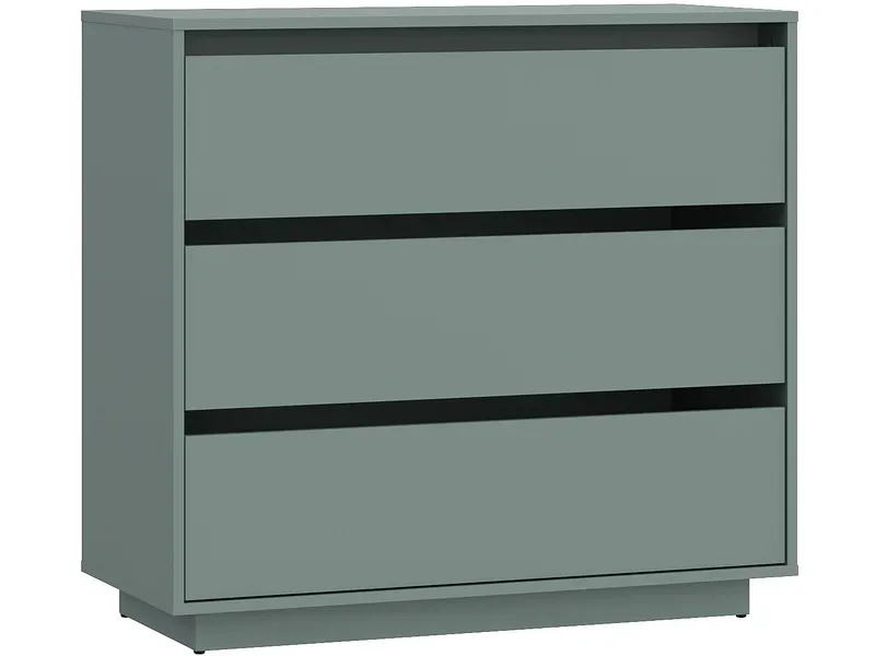 Kommode TAHOE 3 Schubladen 41.4x93.2x85.4cm grün dekor