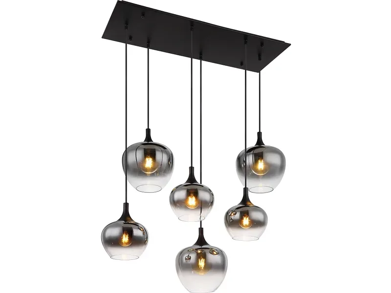 Hängelampe MAXY 86x120cm 6x40W schwarz