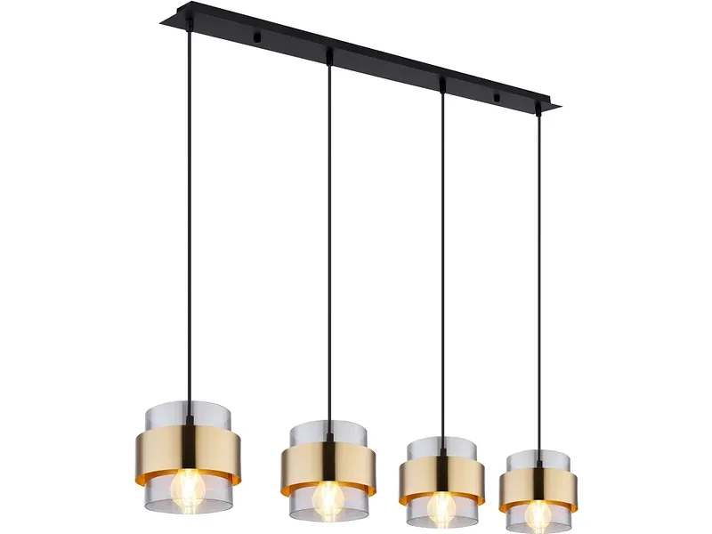 Hängelampe MILEY 110x120cm 4x60W schwarz