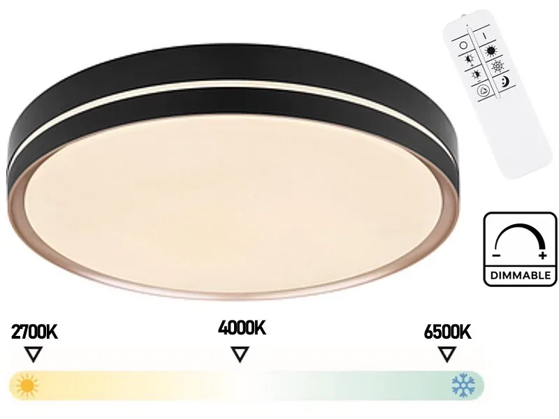 Deckenlampe MANNI variable Intensität 48.5cm 40W schwarz