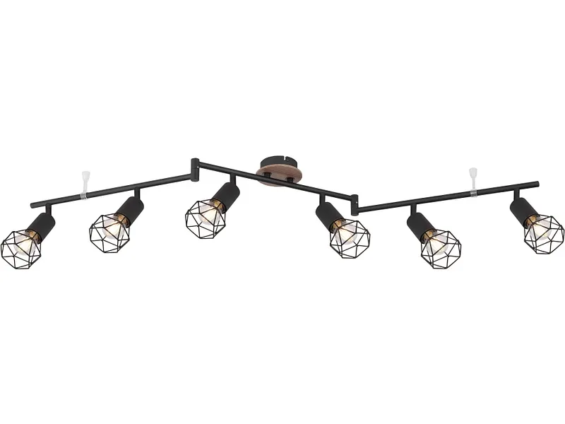 mutoni - Strahler Xara Metall  6xE14, One Size, Schwarz