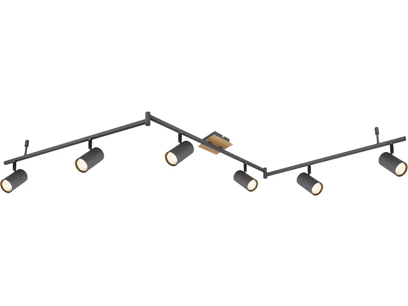 mutoni - Strahler Robby Metall graphit 6xGU10, One Size, Schwarz