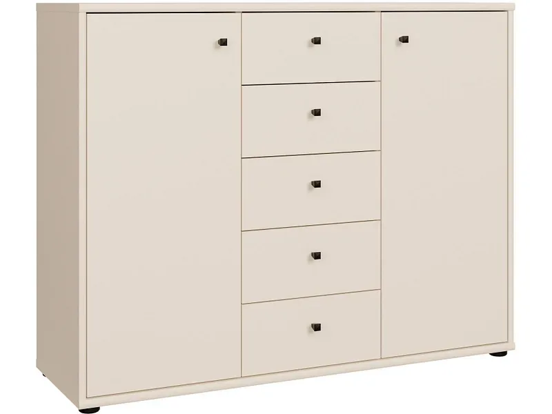 Kommode TEMPRA 2 2 Türen 5 Schubladen 34.8x108.8x85.5cm sand dekor