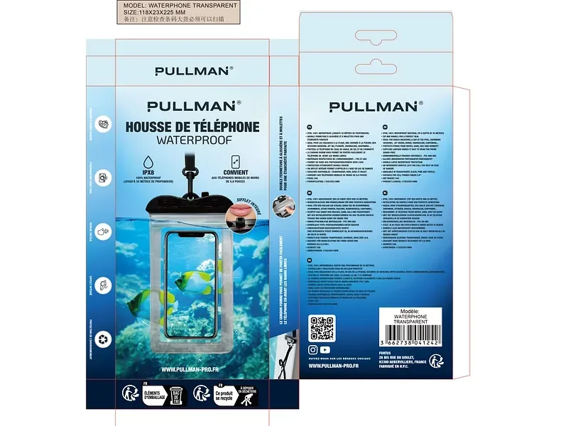 PULLMAN Etui WATERPHONE durchsichtig