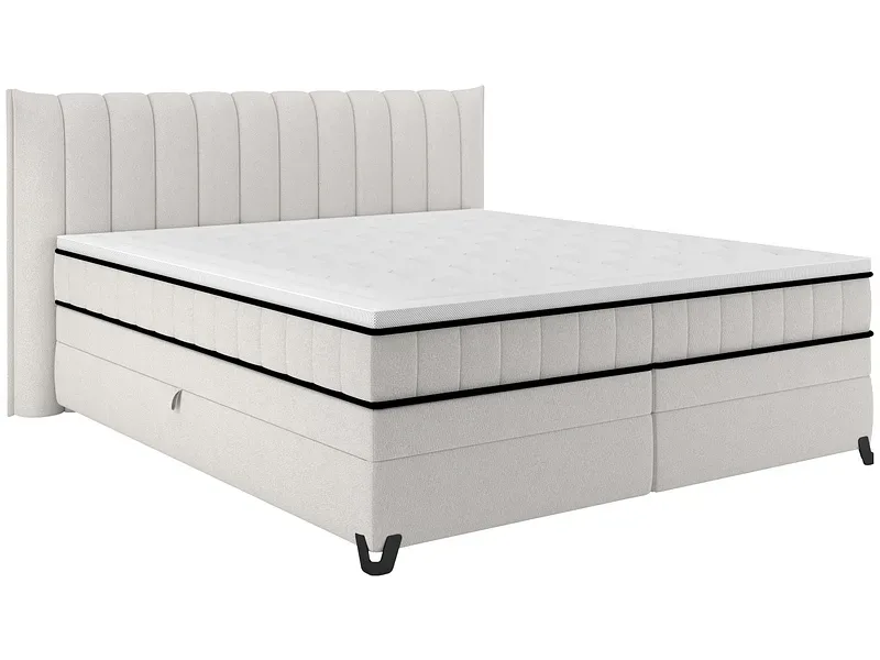 Boxspringbett CARMEN cream 160x200cm halbfest
