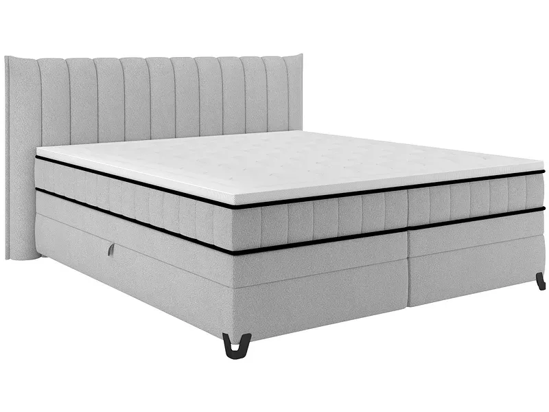 Boxspringbett CARMEN silber 180x200cm halbfest