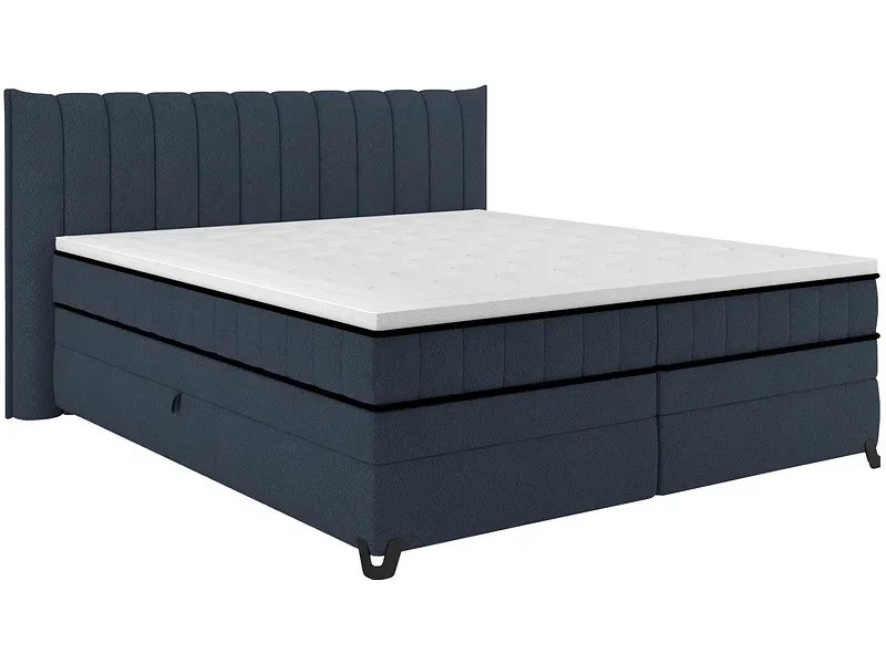 Boxspringbett CARMEN nachtblau 180x200cm halbfest