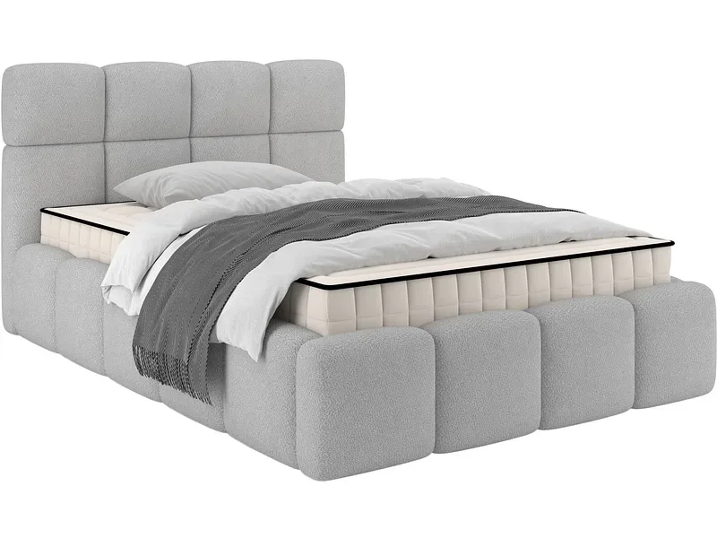 Kastenbett CLOUDY 140x200cm grau