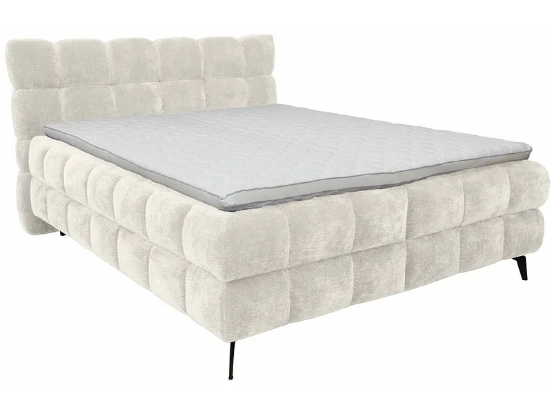 Boxspringbett BUBBLE beige 200x200cm halbfest